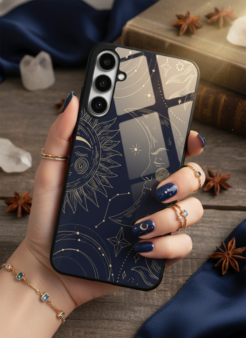 Celestial Dreams Premium Glass Back Cover For Galaxy S, A, M & F Series