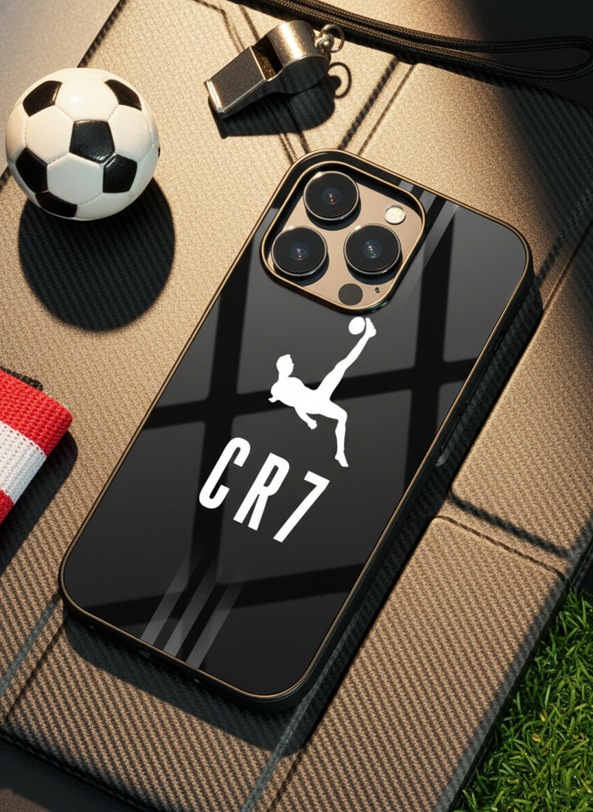 CR7 Legacy Premium Glass Back Cover For iPhone 11-17 Models