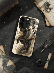 Dragon Mono Frame Glass Back Cover For iPhone 14-17 Models