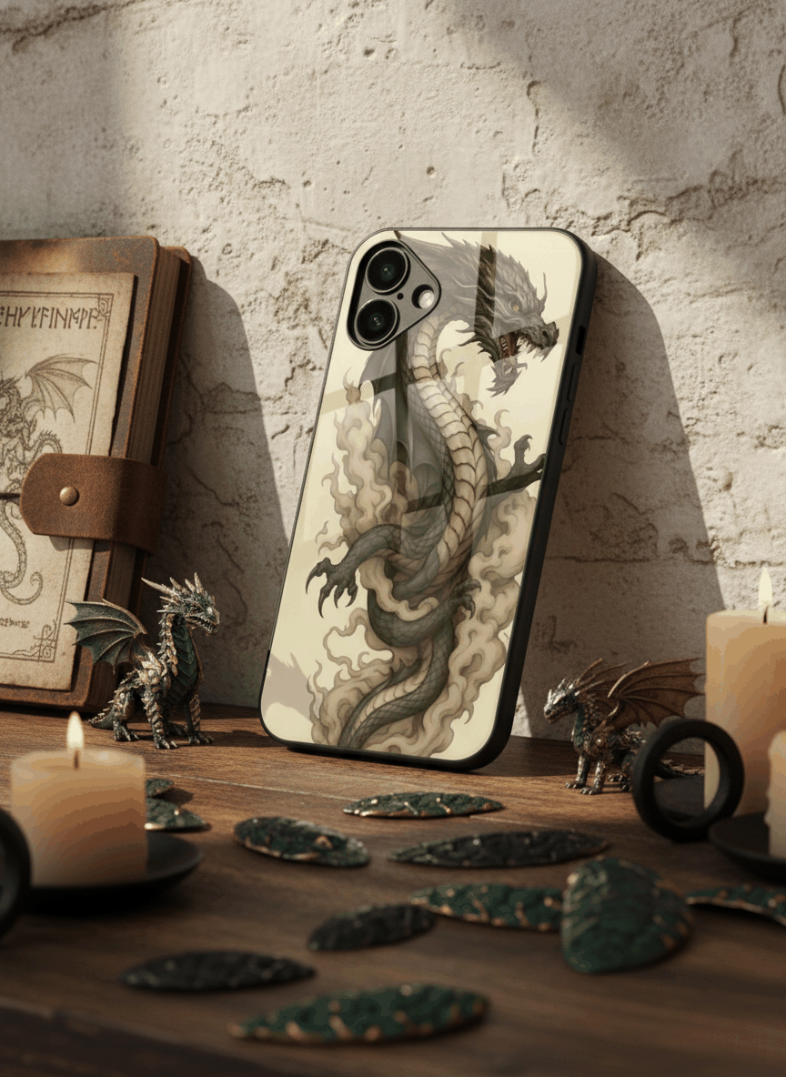 Dragon Premium Glass Back Cover For iPhone 14-17 Models The Case & Co India
