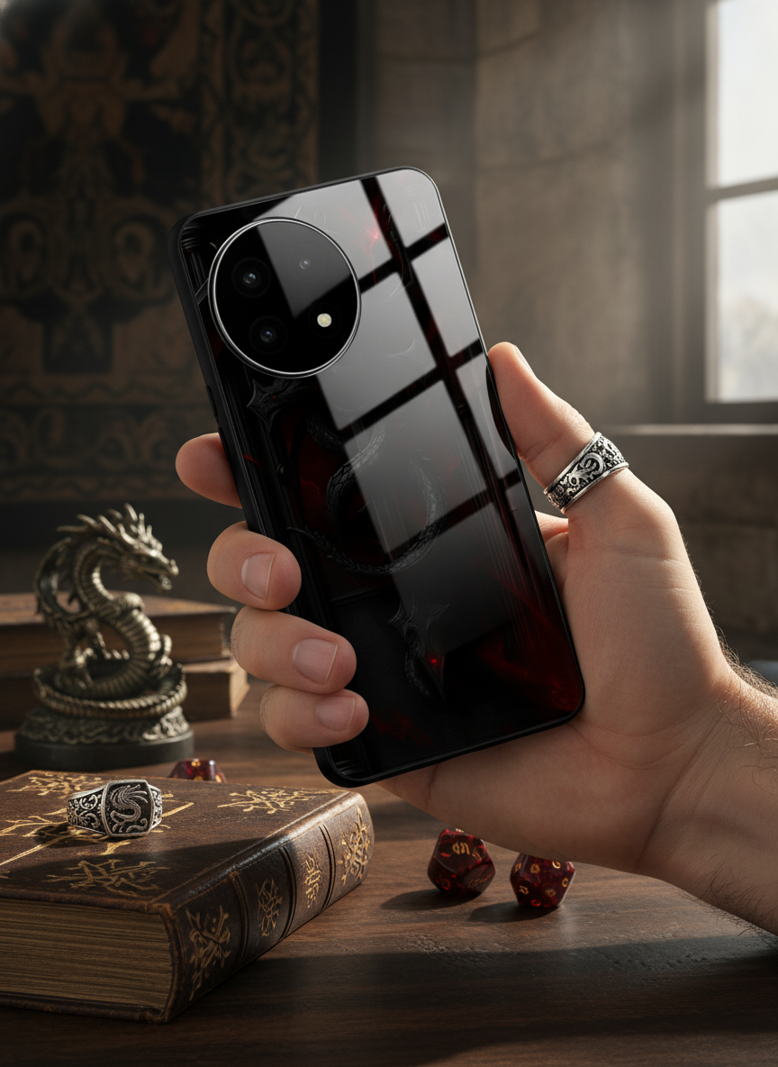 Drakonis Premium Glass Back Cover For One Plus 13, 12, 11, 10 The Case & Co India