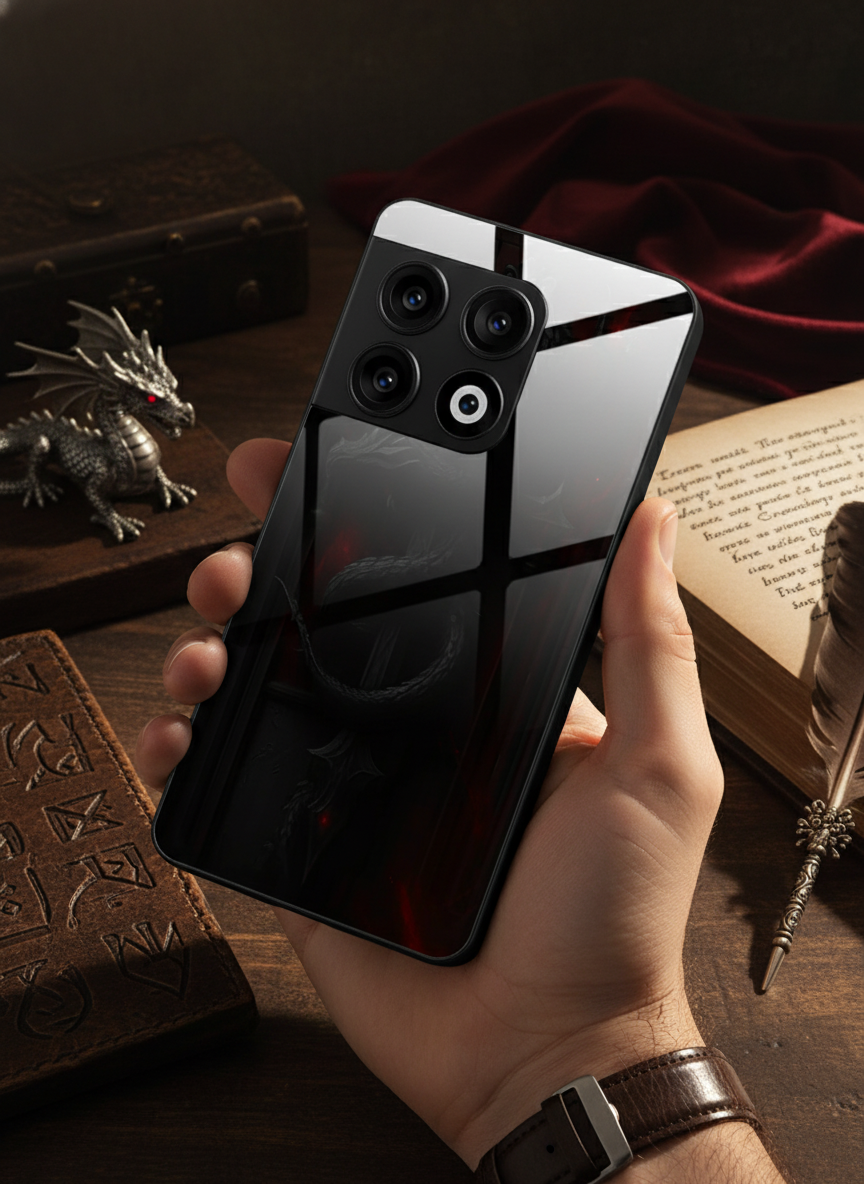 Drakonis Premium Glass Back Cover For One Plus 13, 12, 11, 10 The Case & Co India