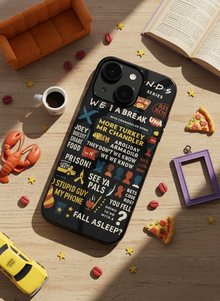 F.R.I.E.N.D.S Mono Frame Glass Back Cover For iPhone 14-17 Models
