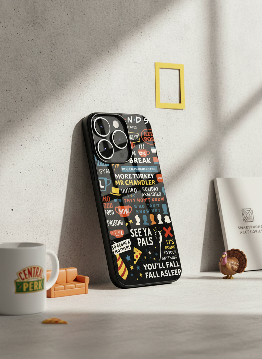 F.R.I.E.N.D.S Premium Glass Back Cover For iPhone 14-17 Models The Case & Co India