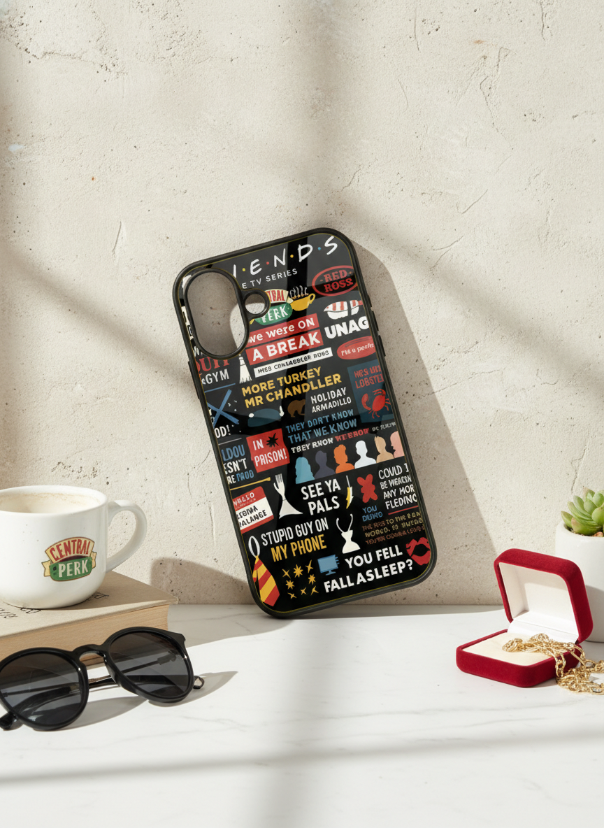 F.R.I.E.N.D.S Premium Glass Back Cover For iPhone 14-17 Models The Case & Co India