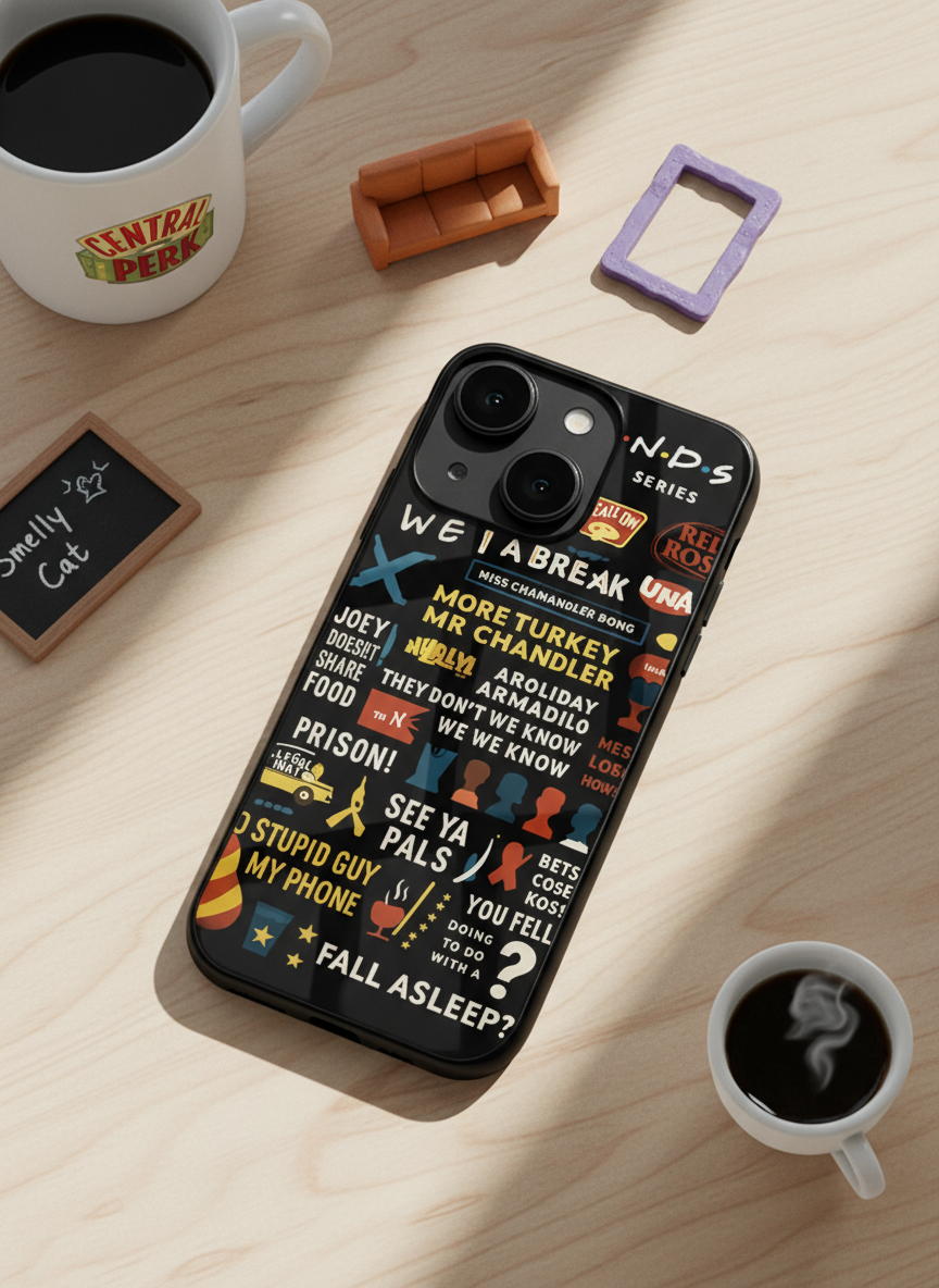 F.R.I.E.N.D.S Premium Glass Back Cover For iPhone 14-17 Models The Case & Co India