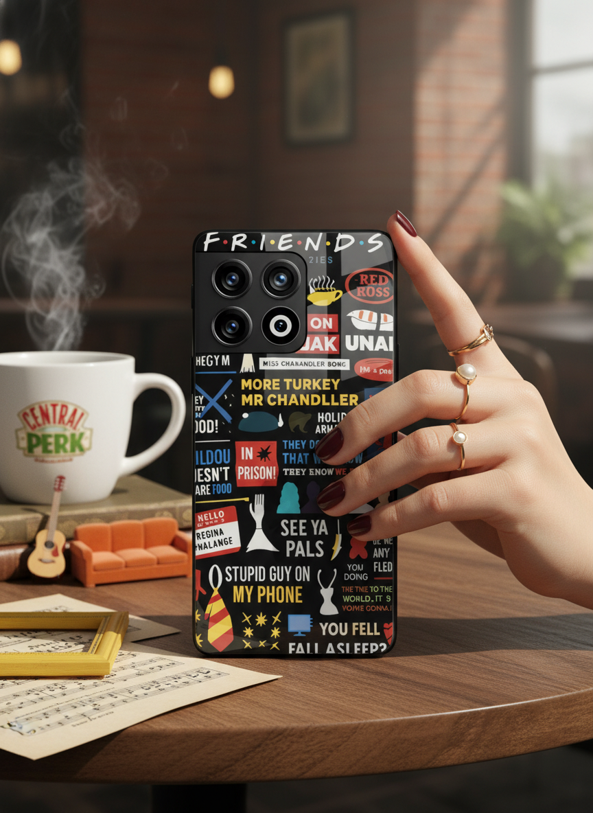 F.R.I.E.N.D.S Premium Glass Back Cover For One Plus 13, 12, 11, 10 The Case & Co India