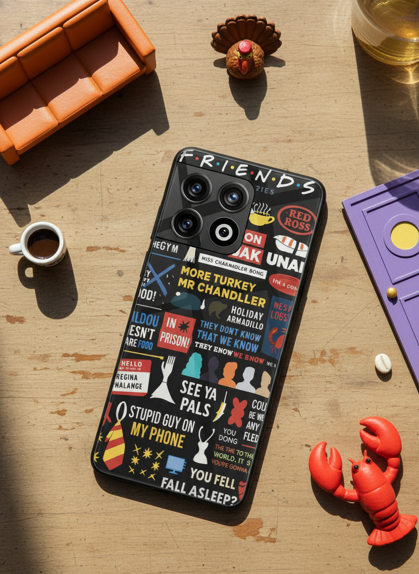 F.R.I.E.N.D.S Premium Glass Back Cover For One Plus 13, 12, 11, 10 The Case & Co India