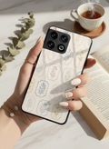 Floral Checks Premium Glass Back Cover For One Plus 13, 12, 11, 10 The Case & Co India
