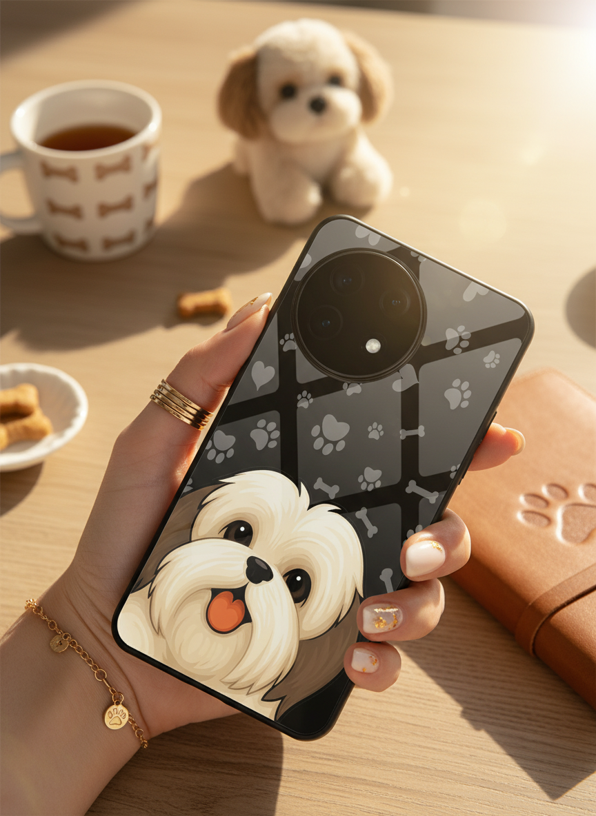 Fluffy Love Glass Back Cover For One Plus 13, 12, 11, 10 The Case & Co India