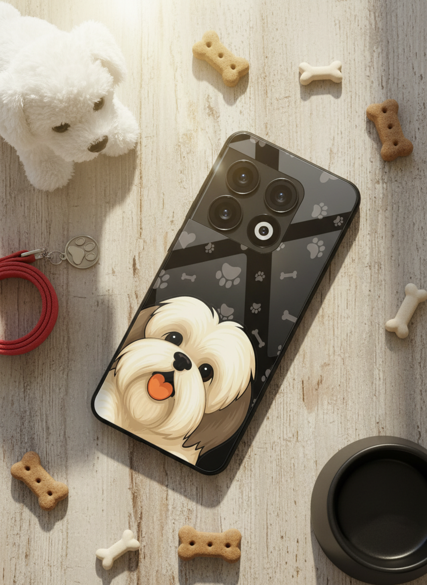 Fluffy Love Glass Back Cover For One Plus 13, 12, 11, 10 The Case & Co India