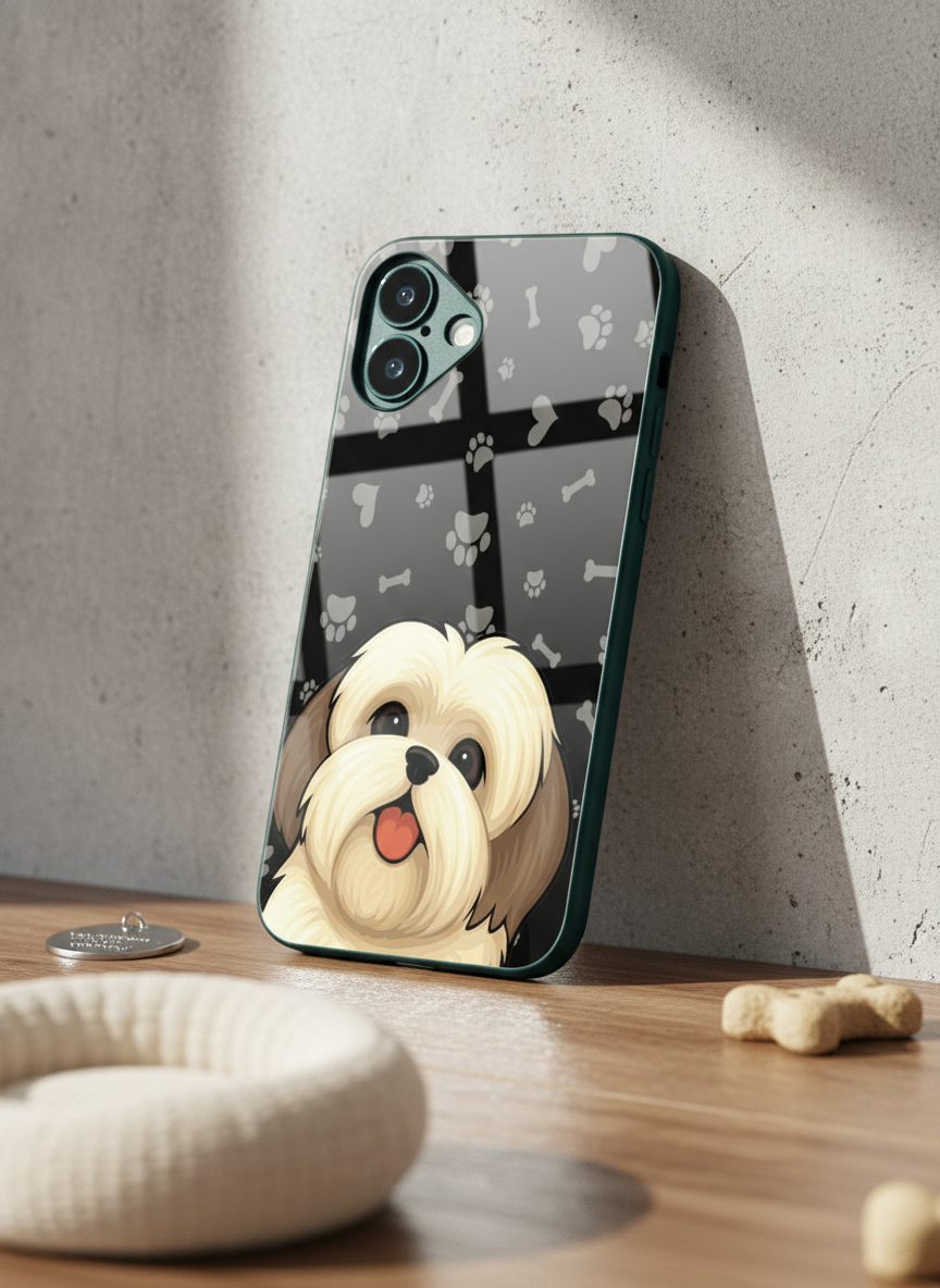 Fluffy Love Premium Glass Back Cover For iPhone 14-17 Models The Case & Co India