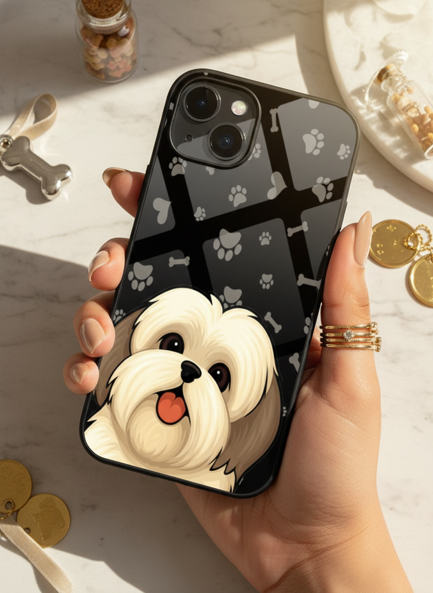 Fluffy Love Premium Glass Back Cover For iPhone 14-17 Models The Case & Co India