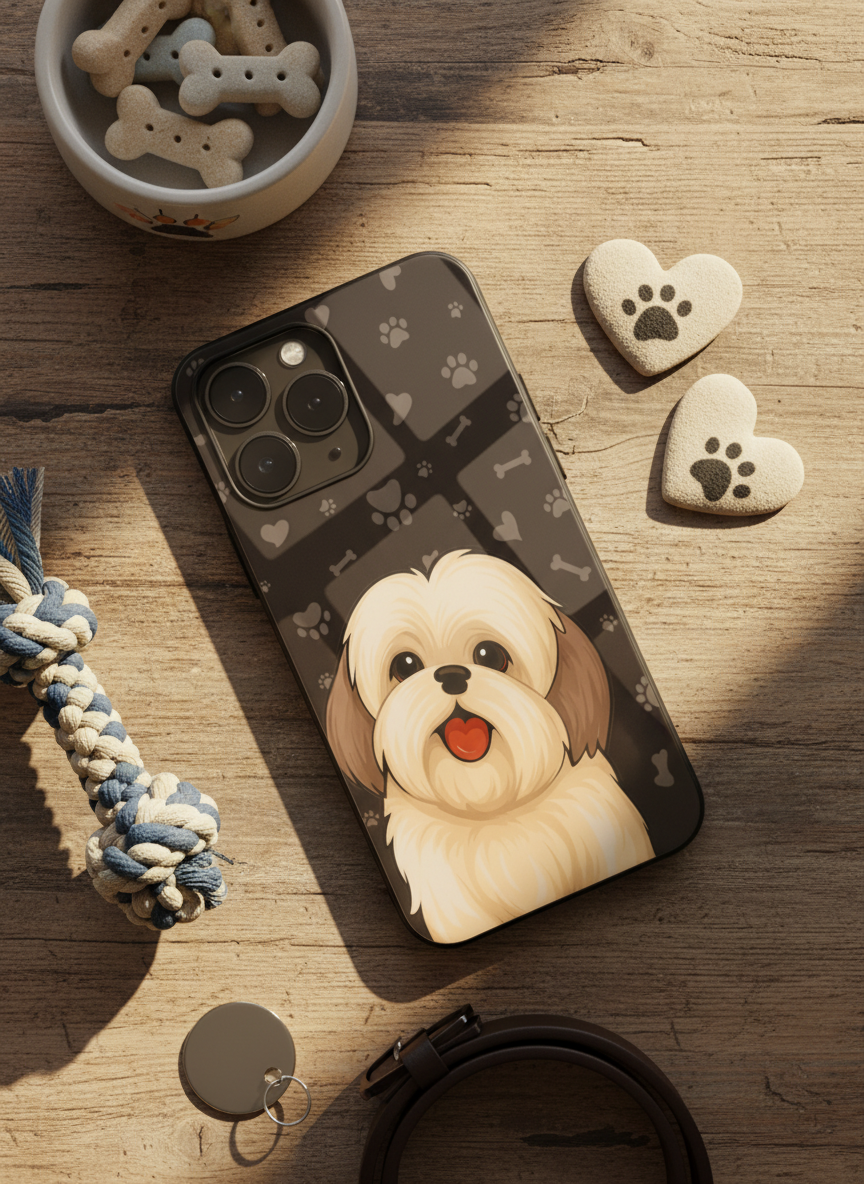 Fluffy Love Premium Glass Back Cover For iPhone 14-17 Models The Case & Co India