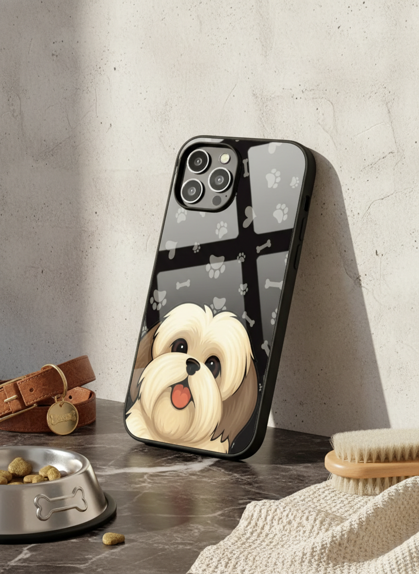 Fluffy Love Premium Glass Back Cover For iPhone 14-17 Models The Case & Co India