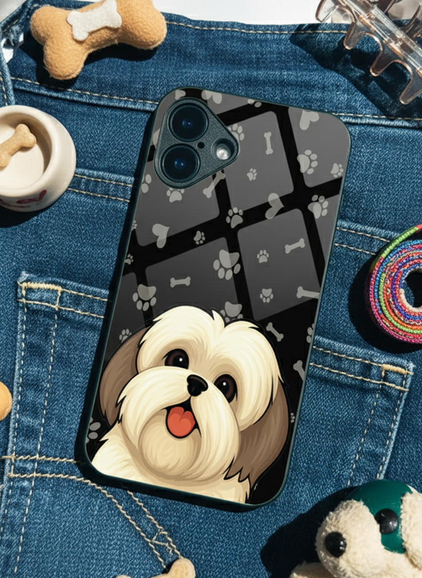 Fluffy Love Premium Glass Back Cover For iPhone 14-17 Models The Case & Co India