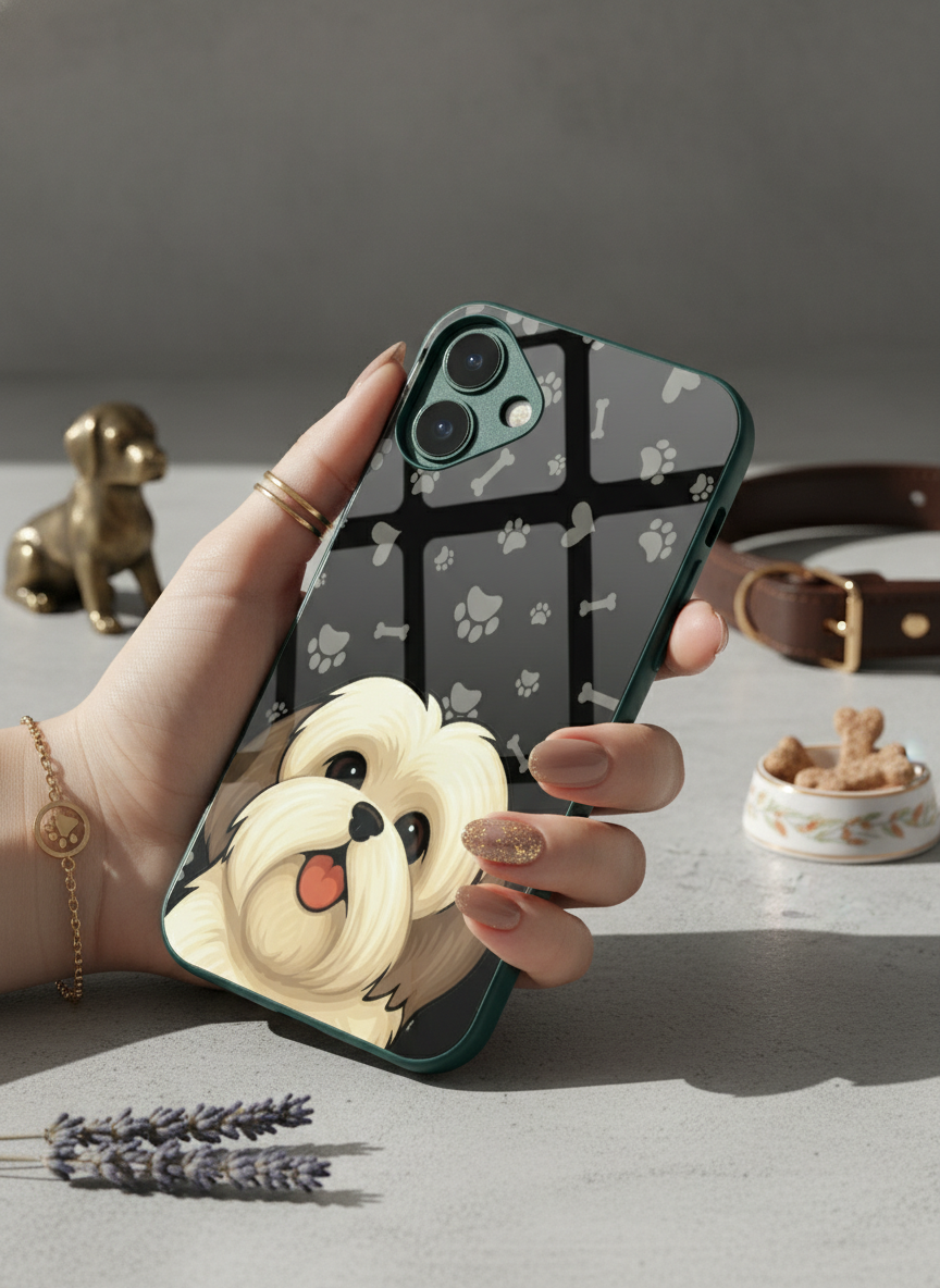 Fluffy Love Premium Glass Back Cover For iPhone 14-17 Models The Case & Co India