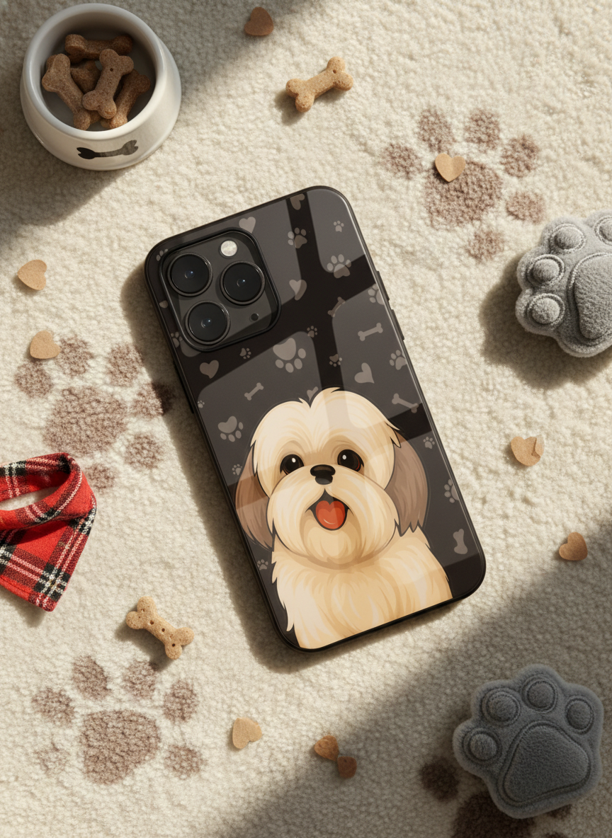 Fluffy Love Premium Glass Back Cover For iPhone 14-17 Models The Case & Co India