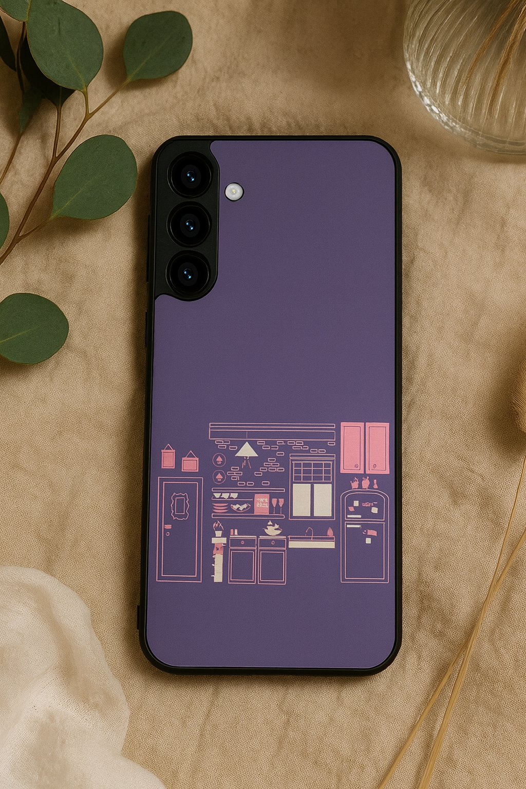 FRIENDS Purple Door Dreams Premium Glass Back Cover For Galaxy S, A, M & F Series The Case & Co