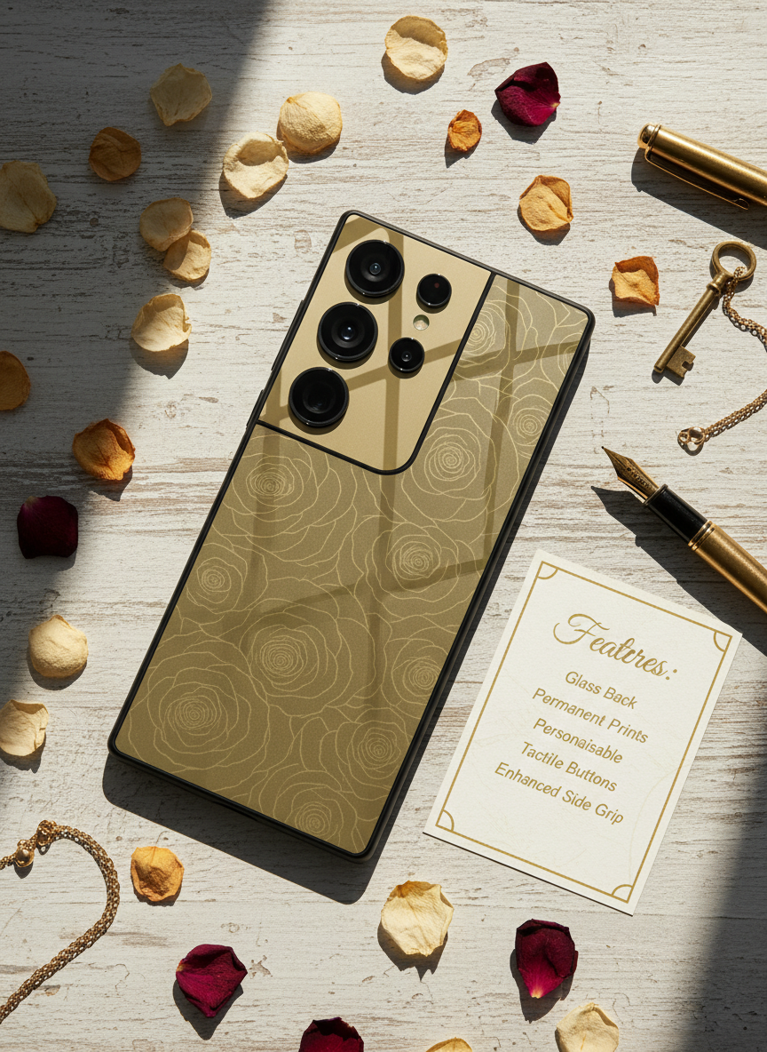 Gilded Rose Premium Glass Back Cover For Galaxy S Series The Case & Co India