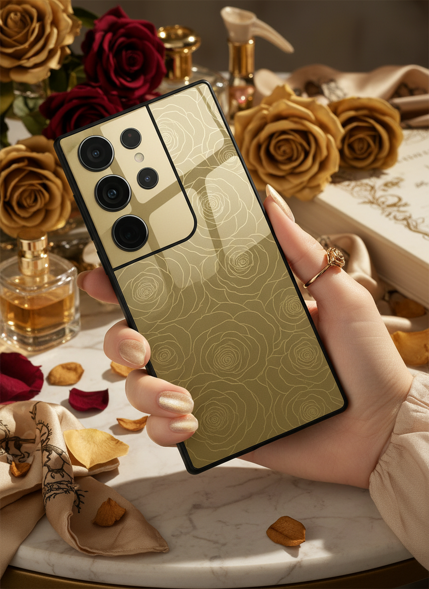 Gilded Rose Premium Glass Back Cover For Galaxy S Series The Case & Co India