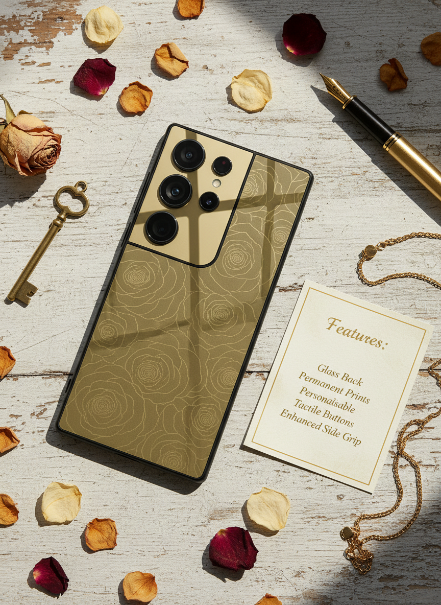 Gilded Rose Premium Glass Back Cover For Galaxy S Series The Case & Co India