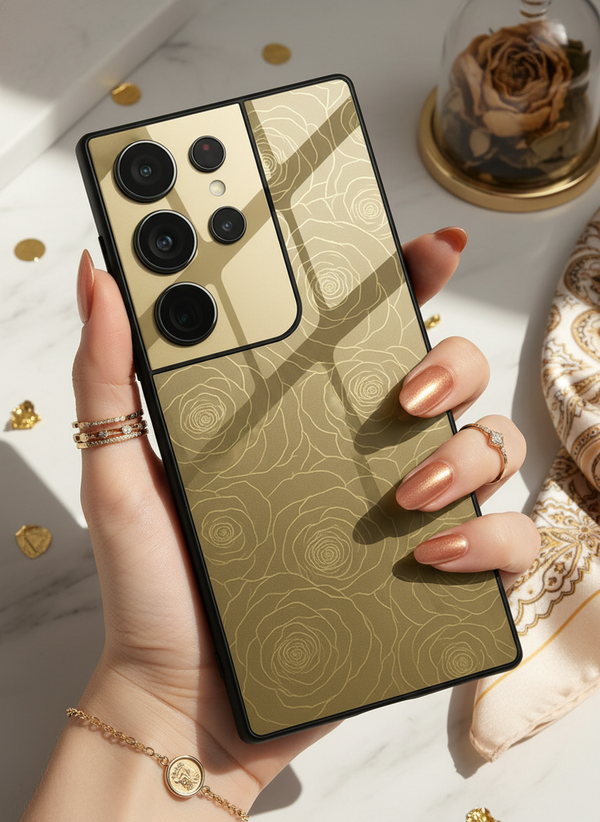 Gilded Rose Premium Glass Back Cover For Galaxy S Series The Case & Co India