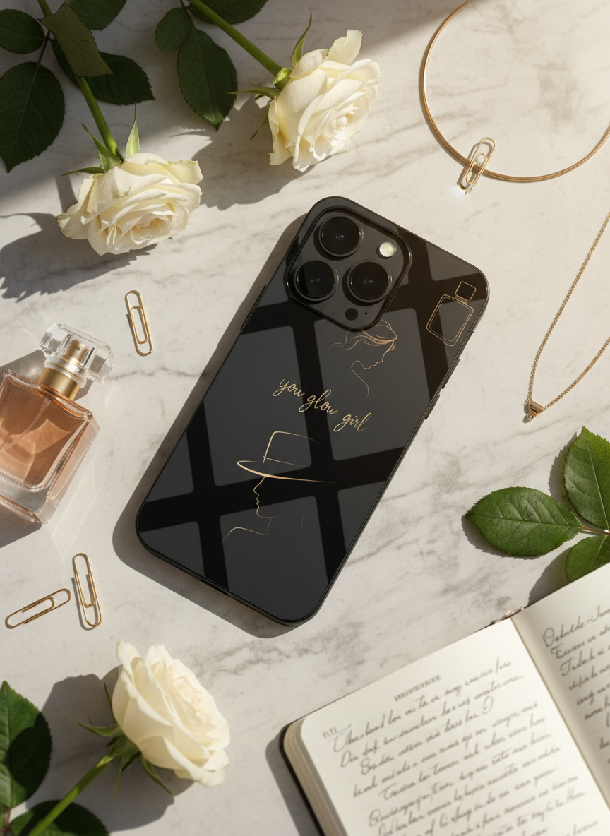 Glow & Grace Premium Glass Back Cover For iPhone 14-17 Models The Case & Co India