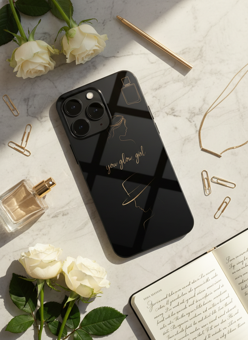 Glow & Grace Premium Glass Back Cover For iPhone 14-17 Models The Case & Co India