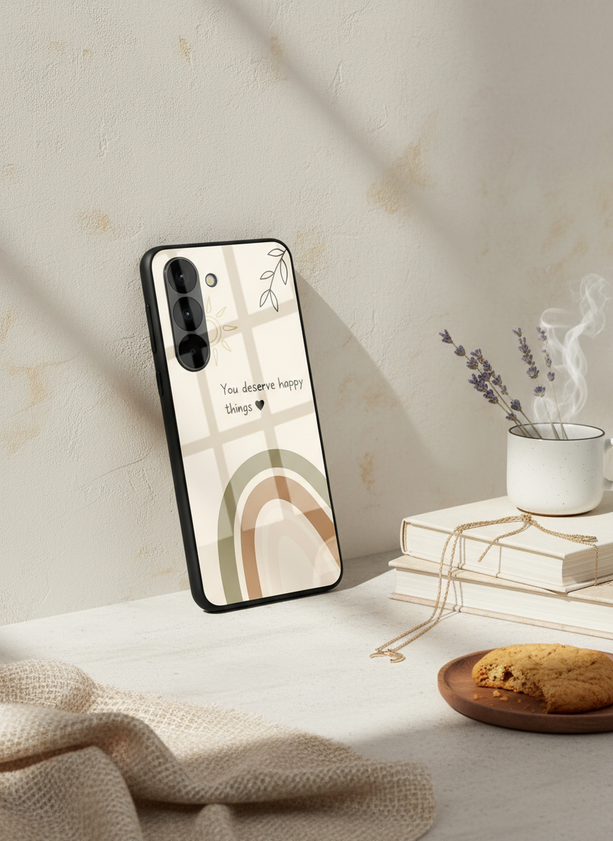 Happy Things Premium Glass Back Cover For Galaxy S Series The Case & Co India