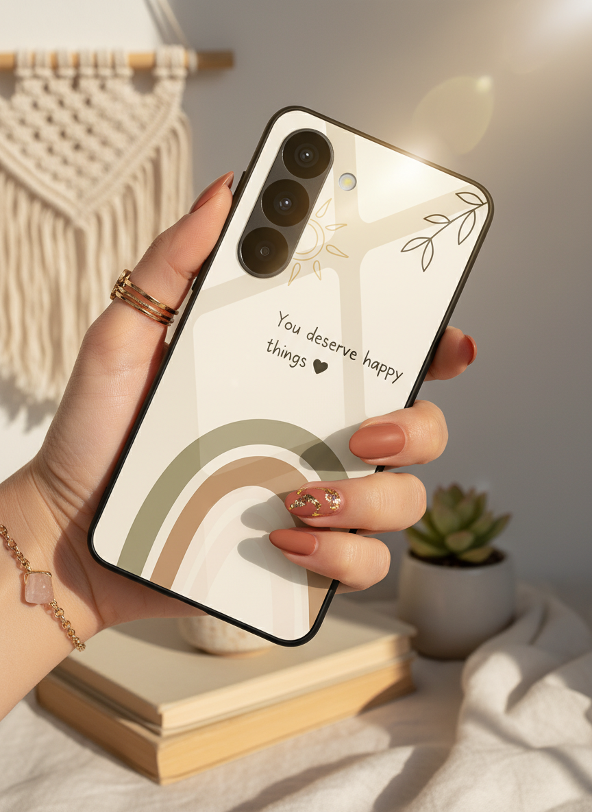 Happy Things Premium Glass Back Cover For Galaxy S Series The Case & Co India