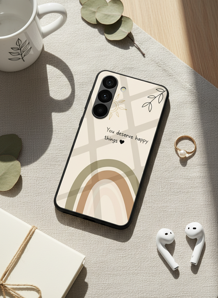 Happy Things Premium Glass Back Cover For Galaxy S Series The Case & Co India