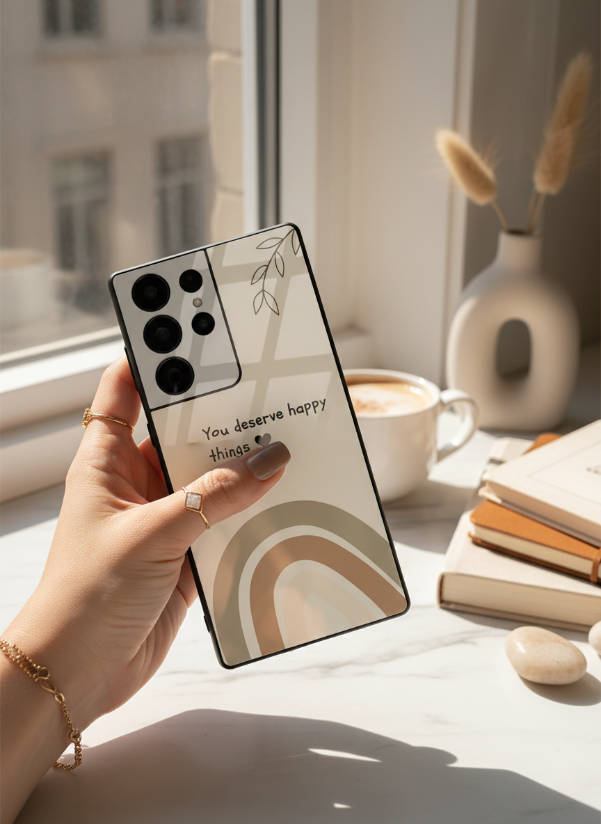 Happy Things Premium Glass Back Cover For Galaxy S Series The Case & Co India
