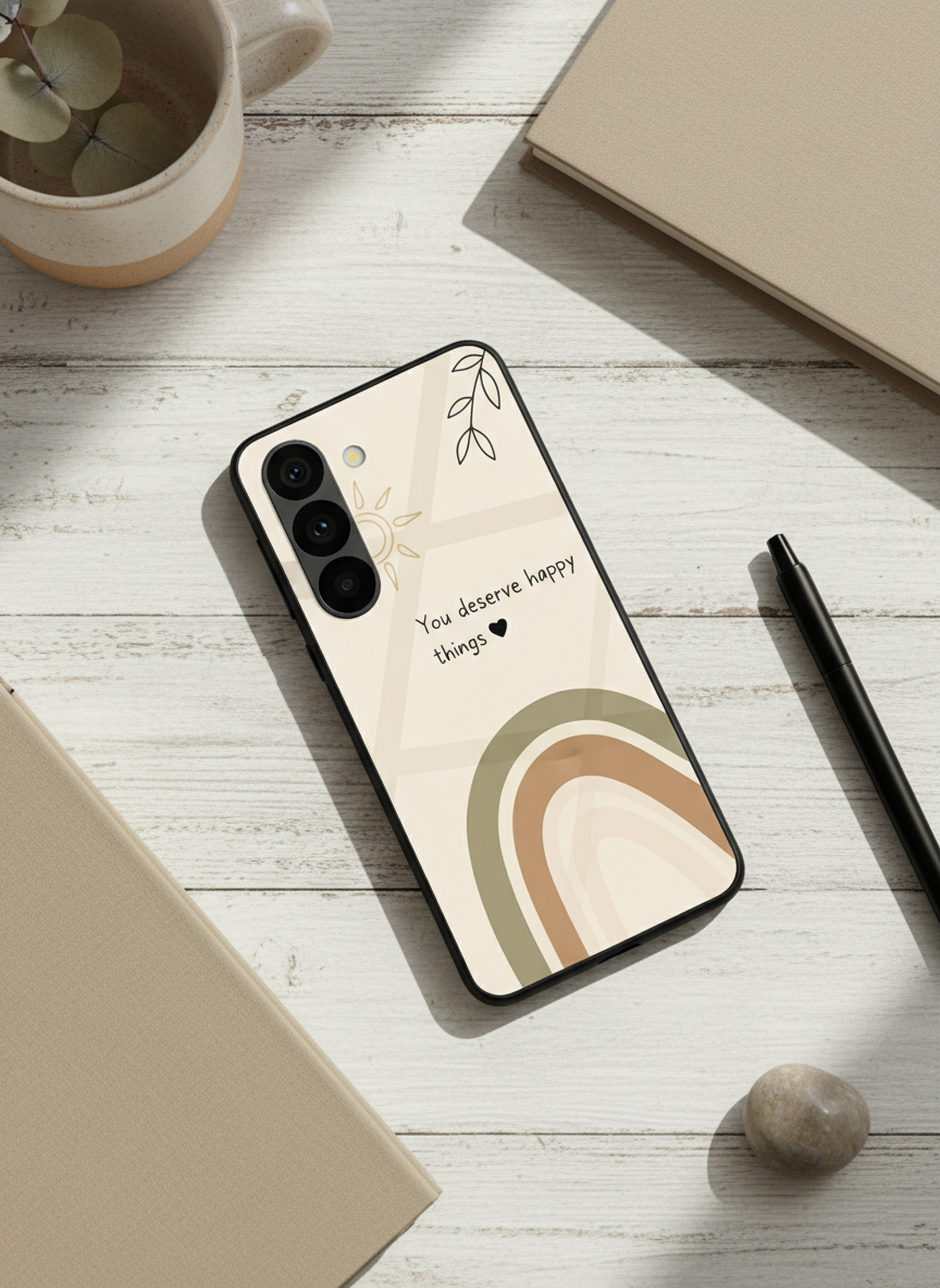 Happy Things Premium Glass Back Cover For Galaxy S Series The Case & Co India