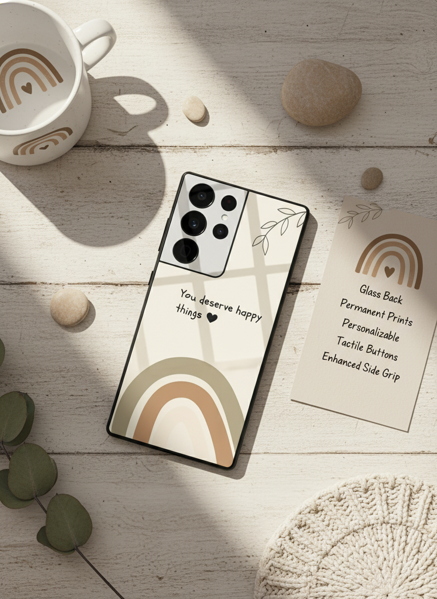 Happy Things Premium Glass Back Cover For Galaxy S Series The Case & Co India