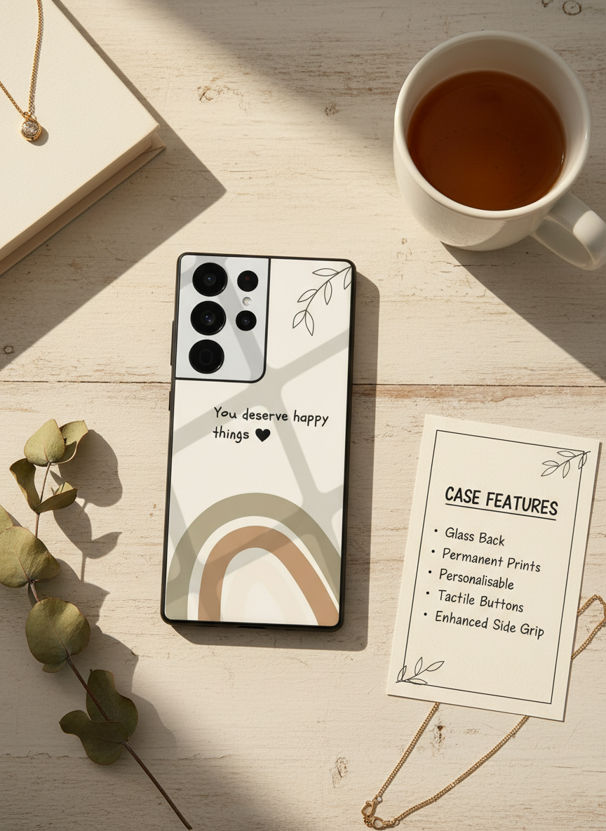 Happy Things Premium Glass Back Cover For Galaxy S Series The Case & Co India