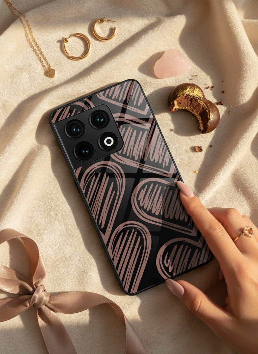 Heartline Glass Back Cover For One Plus 13, 12, 11, 10 The Case & Co India