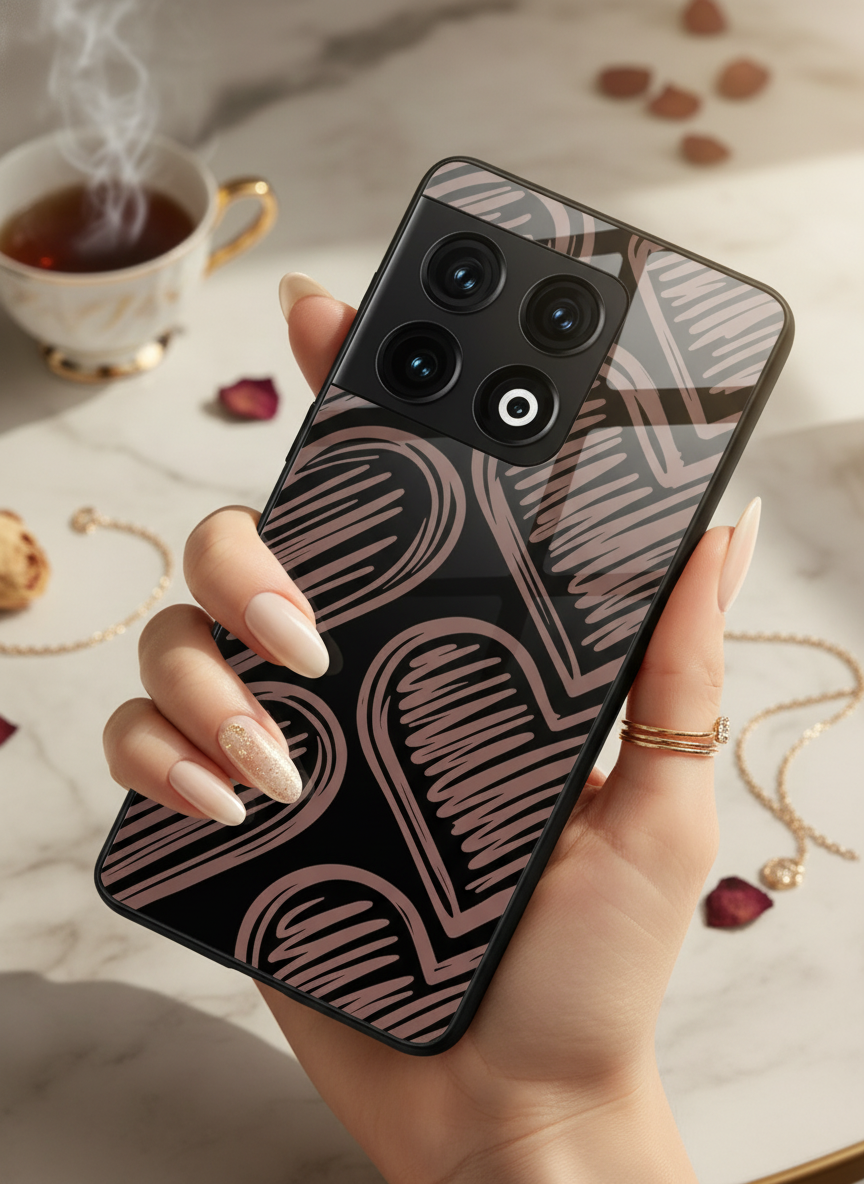 Heartline Glass Back Cover For One Plus 13, 12, 11, 10 The Case & Co India