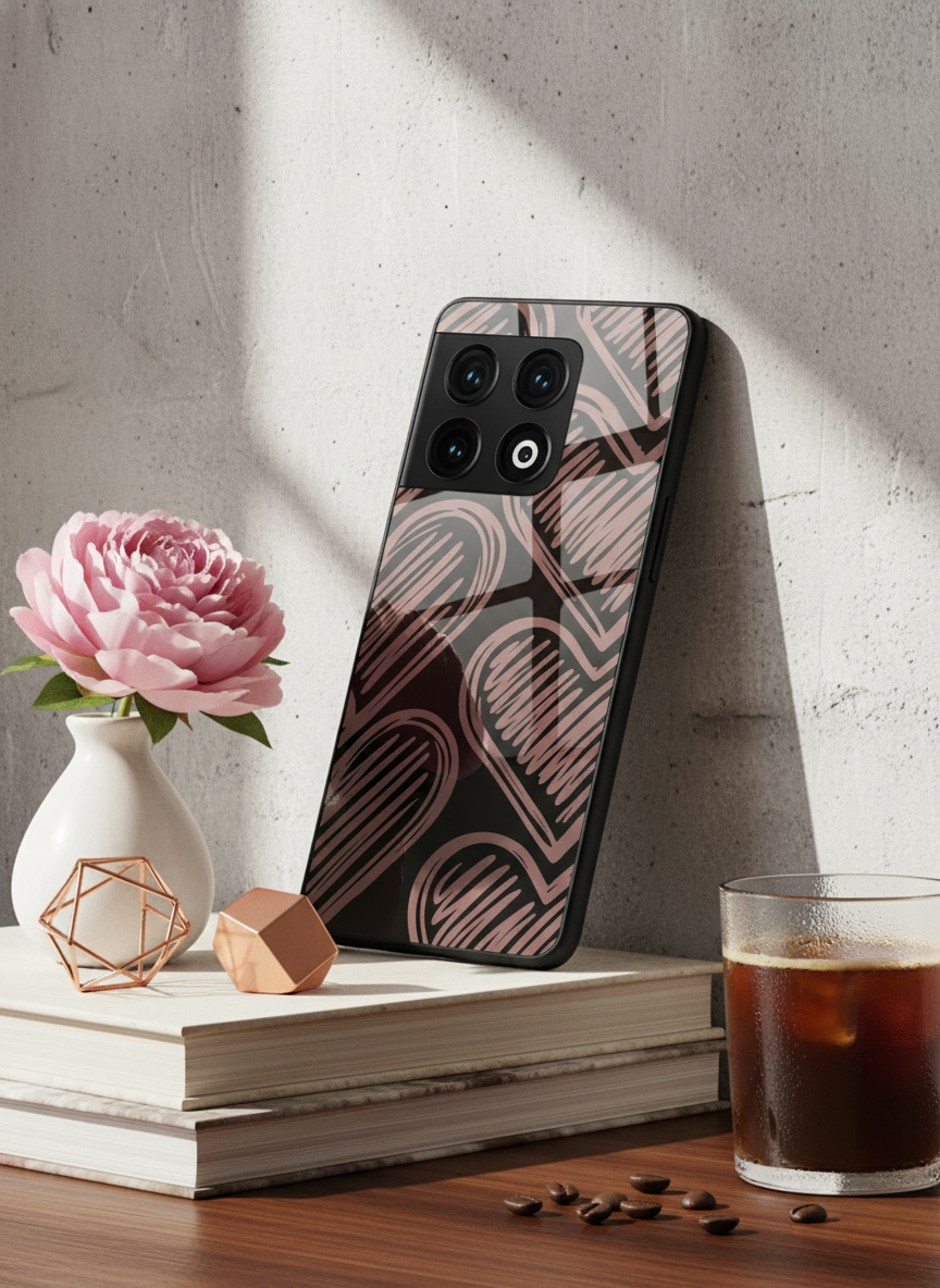 Heartline Glass Back Cover For One Plus 13, 12, 11, 10 The Case & Co India