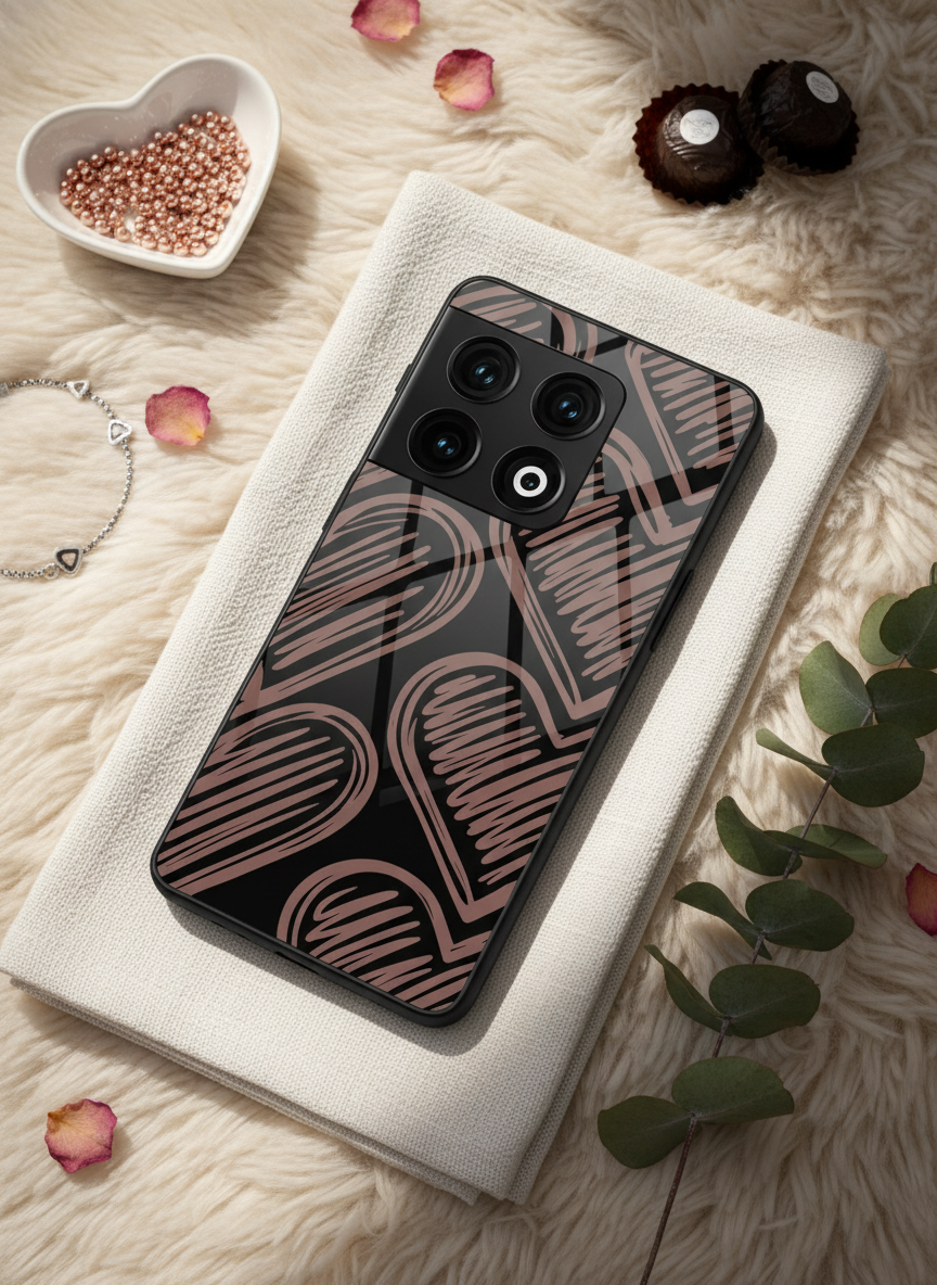 Heartline Glass Back Cover For One Plus 13, 12, 11, 10 The Case & Co India