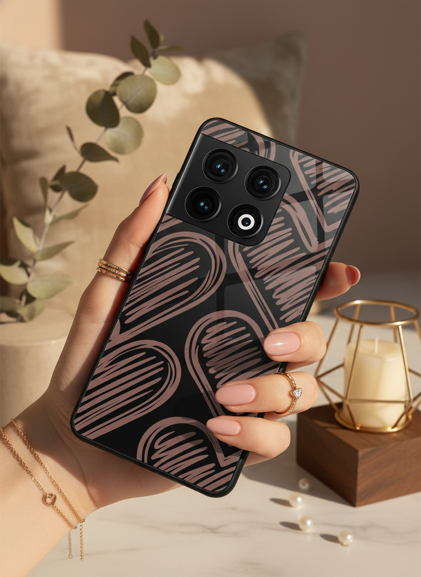Heartline Glass Back Cover For One Plus 13, 12, 11, 10 The Case & Co India