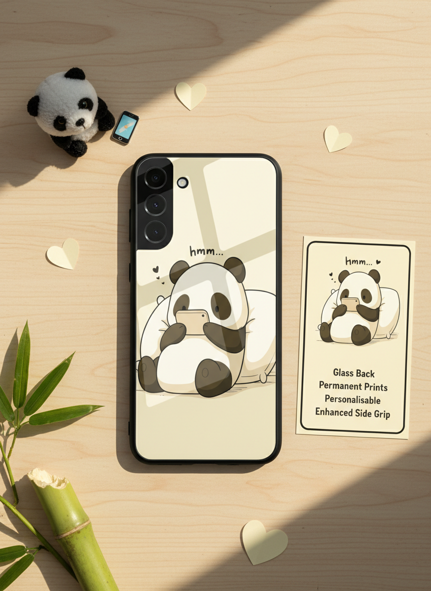 Hmm Panda Premium Glass Back Cover For Galaxy S Series The Case & Co India