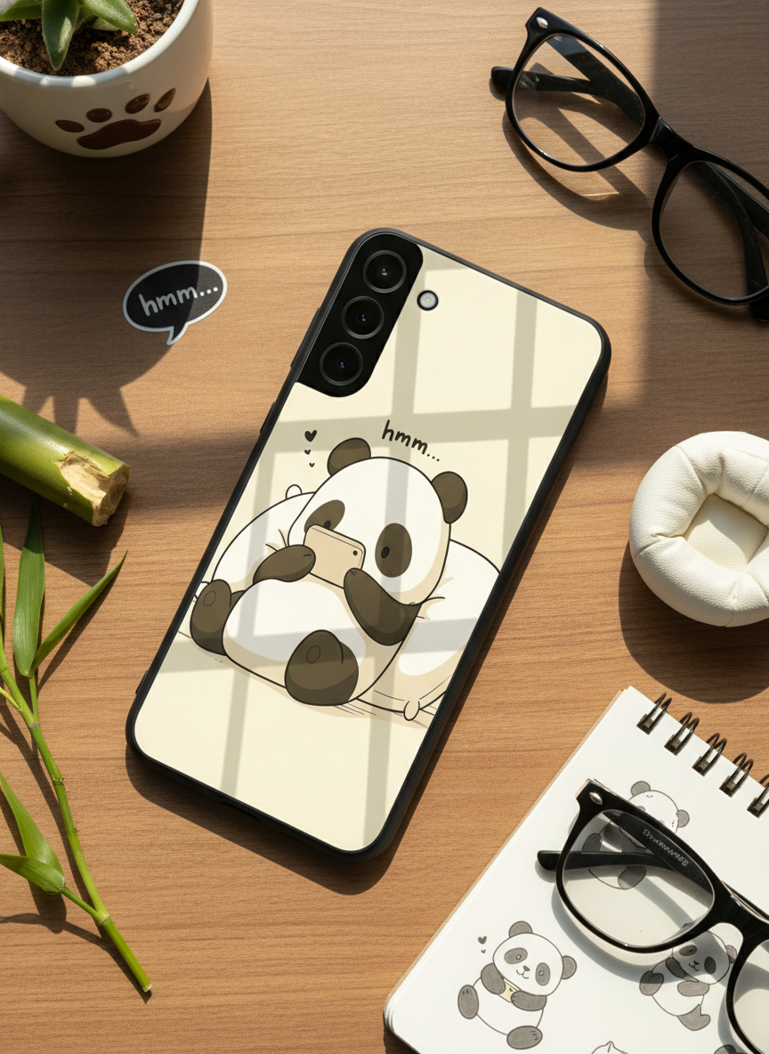 Hmm Panda Premium Glass Back Cover For Galaxy S Series The Case & Co India