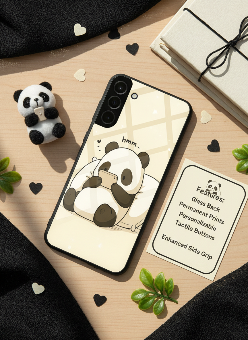 Hmm Panda Premium Glass Back Cover For Galaxy S Series The Case & Co India