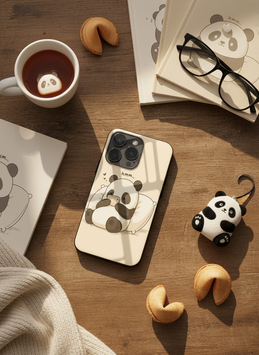 Hmm Panda Premium Glass Back Cover For iPhone 14-17 Models The Case & Co India