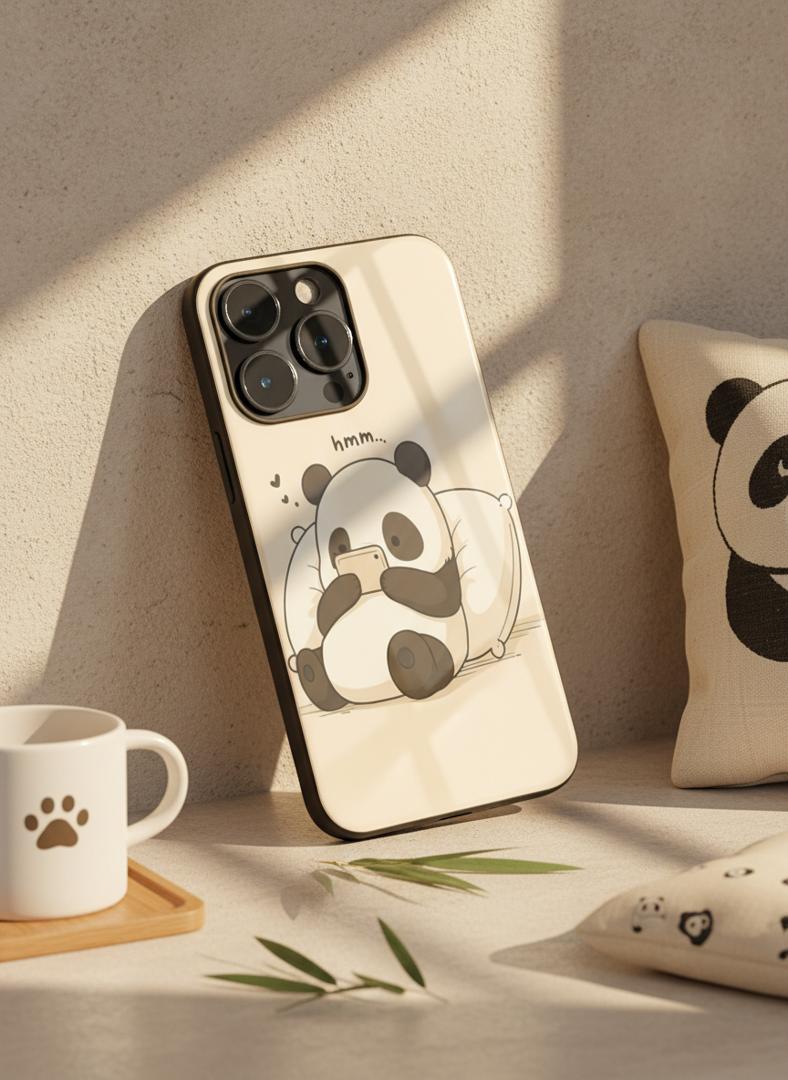 Hmm Panda Premium Glass Back Cover For iPhone 14-17 Models The Case & Co India