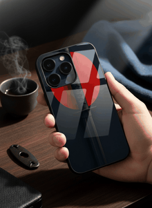 Katana Abstract Shot Theme Mono Frame Glass Back Cover For iPhone 14-17 Models