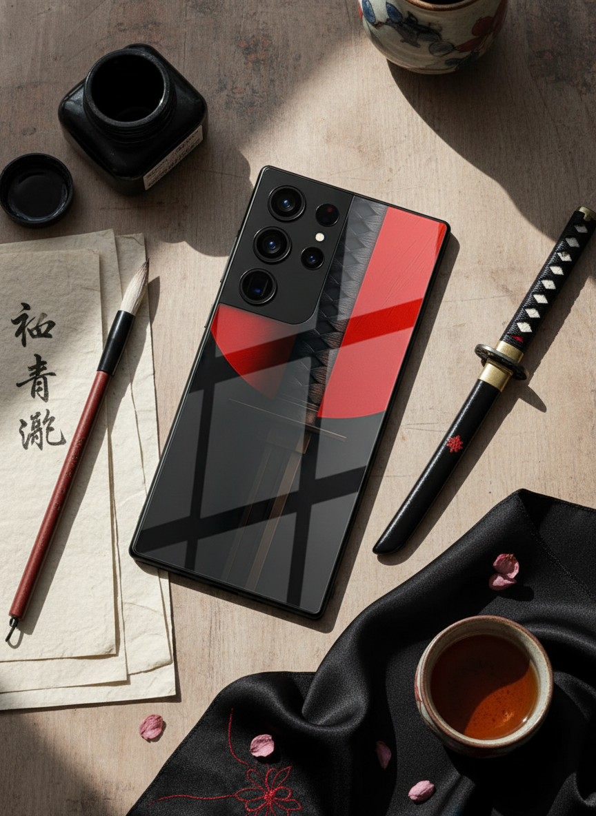 Katana Shot Abstract Premium Glass Back Cover For Galaxy S Series The Case & Co India
