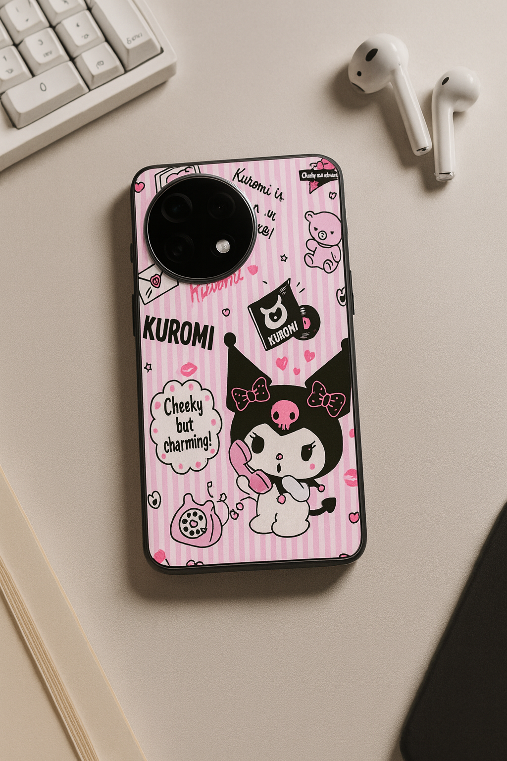 Kuromi Cat Glass Back Cover For One Plus 13, 12, 11, 10, Nord Series The Case & Co