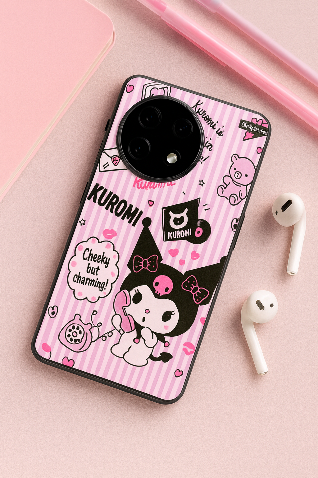 Kuromi Cat Glass Back Cover For One Plus 13, 12, 11, 10 The Case & Co India